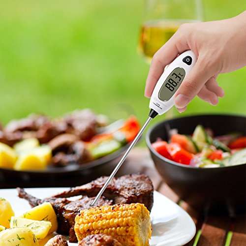 Grillthermometer Digital Wasserabweisend 5S Ablesbar 50°C- 300°C Bratenthermometer Fleischthermometer Backofenthermometer BBQ Grill - 6