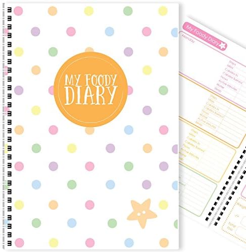 My Foody Diary: Fitness Tracker (12 months), food diary, wearables, tracker, handmade, A5 (Rainbow Dots)