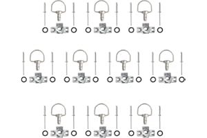 Oldbones - Elementi di fissaggio per moto da corsa a sgancio rapido, anello a D, 1/4 di giro, rivetti di fissaggio per carenatura, tipo B, 14 mm, colore Argento satinato (confezione da 10)