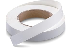 FAKILO Kantband av melamin, vit kantlist i förspänd faner för skåpreparation och möbelrestaurering. (vit, 16 mm x 16 m)