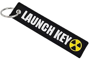 SenzaMa Portachiavi LAUNCH KEY in Tessuto con Anello Porta Chiavi in Resistente Tela Ricamata su Entrambi i Lati per Moto Barca Auto Compatibile con Ducati Honda Bmw