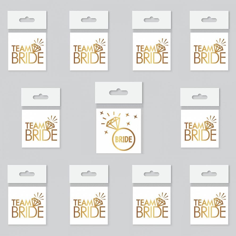 Bride To Be 1 Bride 10 Team Bride Gold Renkli Geçici Dövme Model 2