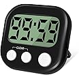 Kitchen Timer, Kitchen Timers for Cooking, Digital Visual Timer Magnetic Countdown Timer with Loud Alarm, Big Digit, Back Stand, Hanging Hole for Shower, Bathroom, Study, Teacher, Kids (Black)