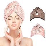 ☞Hebilla de diseño para evitar que caiga para una mejor fijación para su cabello. Fácil de usar, resuelva su problema con las toallas que envuelven su cabello, se deshacen mientras hacen las cosas después de la ducha, muy fácil de usar. Adecuado para niños, adultos, pelo largo o pelo corto.