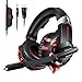 Produktbild Lancoon PS4 Gaming Headset, 3.5 mm Stereo Kopfhörer mit Noise Cancelling Mikrofon, LED Licht kompatibel mit Xbox One/Nintendo-Switch/PC/Computer/Laptop/Mac - Rot