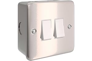 CREATIVE CABLES Caja de pared de metal con doble interruptor para Creative-Tube