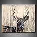 Produktbild dreibinden Deer Buck durch Bush Art Wand Bilder Kunstdruck auf Leinwand Tier die Bild für Home Moderne Dekoration Stretched by Holz Rahmen, fertig zum Aufhängen