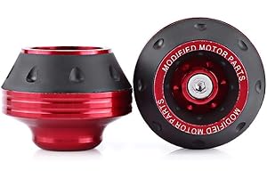 Outbit Gabel Sturzpads, Sturzpads CNC Aluminium Vordergabel Rad Sturzpads Motorrad Fallschutz Scooter Moped Rot