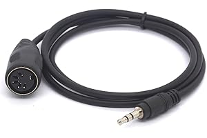 Tomost Cavo MIDI DIN da 3,5 mm, 5 pin, spina DIN femmina a 5 pin a jack stereo TRS maschio da 3,5 mm, convertitore per tastiera MIDI IK Multimedia (1 metro)