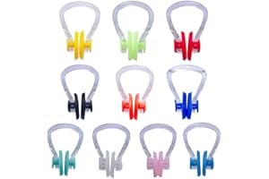 Androxeda 10 Pezzi Nuoto Naso Clip Naso Nuoto Silicone Tappi Per Naso Protezione Tappi Per Naso Colore Clip Per Il Naso Da Nuoto Gel Di Silice Colore Protezione Sicurezza Per Bambino Adulto