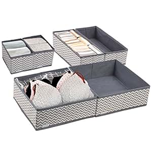 HOMFA 6er Set Aufbewahrungsboxen Stoff faltbar Schublade Organizer