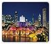Produktbild WYICPLO Chicago Skyline Mouse Pad, Buckingham Fountain Landmark in The Center of Grant Park Vibrant Night, Standard Size Rectangle Non-Slip Rubber Mousepad, Multicolor