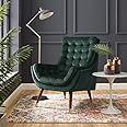 CROWN FURNITURE ART Wing Back Chair for Living Room | Wing Chair for Living Room/High Back Arm Chair/Ideal for Home Colour (Peacock)