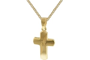 trendor Kreuz-Anhänger für Kinder Gold 333 mit goldplattierter Halskette für Jungen und Mädchen, wunderbare Geschenkidee 35750