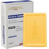 Licorael Kojic & Turmeric Sabunu 120g &ndash; Cilt Aydınlatıcı Temizleyici Sabun, Limon Kabuğu &Ouml;zl&uuml;, Lekelere Karşı, T&uuml;m Cilt Tiple