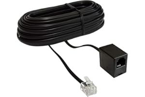 AERZETIX: Cable alargador telefónico RJ11 6p4c conectores macho hembra de Ethernet ADSL módem (6 metros)