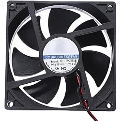 Hillrong Yd-129025sm DC 12 V Ventilateur de Refroidissement 90 x 90 x 25 mm 7 Lames Ordinateur PC Ventilateur de Refroidissement