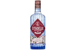 CITADELLE Gin - Rouge - Distilled Dry Gin - Origine : France/Poitou-Charentes - Notes de Fruits Rouges & Rhubarbe - A servir pur ou en cocktail - 41,7% Alcool - 70 cl