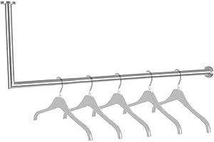 EDELSTAHLMARKENSHOP Edelstahl Garderobenstange Kleiderstange in L-Form Grössen von 50cm bis 120cm Länge (30x80cm)