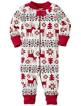 zooarts für 0–18Monaten Baby Mädchen Long Sleeve Weihnachten Deer Print One Piece Body Overall Strampler Outfit...