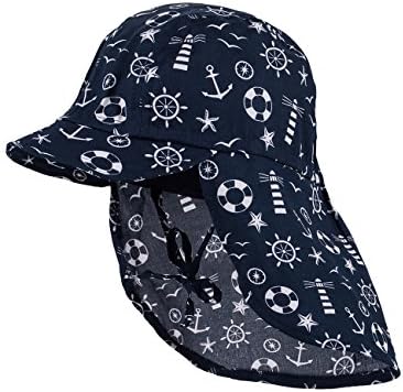 maximo Baby Boys' Mütze, Schild, Nackenschutz, Bindeband Hat