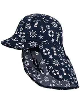 maximo Jungen Mütze Schildmütze, Nackenschutz, Leuchtturm, Bindeband