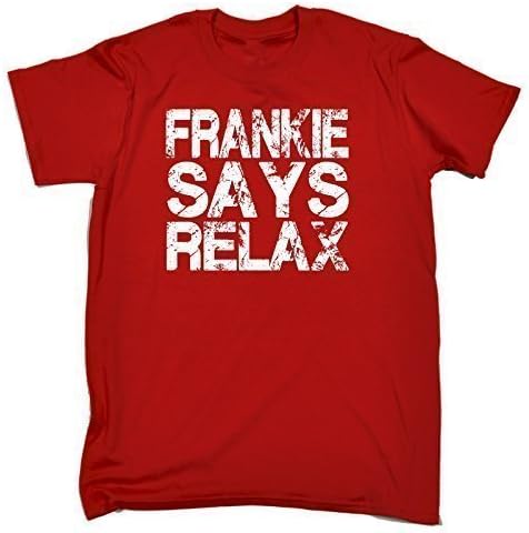 FRANKIE SAYS RELAX DISTRESSED LOOK (4XL - RED) NEW PREMIUM LOOSEFIT T SHIRT - Fancy Dress 19 80 80's costume party music goes to hollywood Parody Slogan Funny Novelty Nerd Vintage retro top clothes Unisex Mens Ladies Womens Girl Boy tshirt s joke keep Fashion Urban Calm Cool geek Dope Gift Birthday Christmas Present S M L XL 2XL 3XL 4XL 5XL- by Fonfella