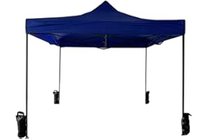 Rebecca Mobili Tonnelle en Accordéon Pavillon Bleu avec 4 Sacs de Poids Polyester Métal avec Sac de Transport Foires Terrasse Fêtes - 3,1x3x3 m (H x L x P) - Art. RE6327