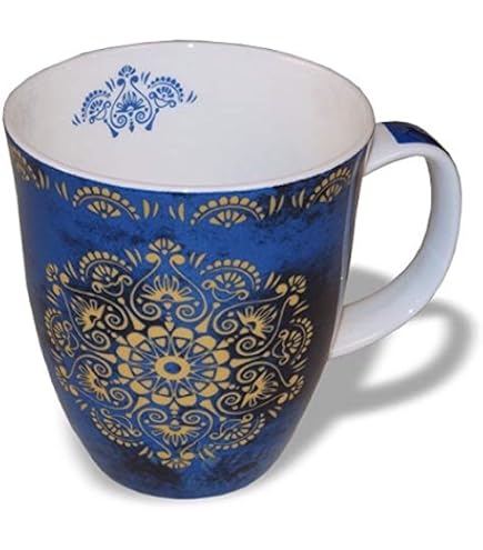 TeaLogic Jumbotasse 'Sonji' – 500 Ml, Bone China, Mandala-Motiv Rot
