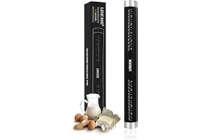 LEMCASE Rouleau Patisserie - Rouleau à Pâtisserie en silicone sans poignées, accessoire de cuisson parfait pour fondant, pizza, gâteaux, pâte à pâte et pâte brisée 40cm | Noir