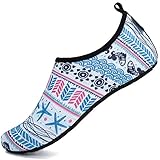 neoprenschuhe SAGUARO Badeschuhe Wasserschuhe Neoprenschuhe Damen Herren Schwimmschuhe Frauen Strandschuhe Surfschuhe Aquaschuhe Barfuß Schuhe, Weiß 38/39