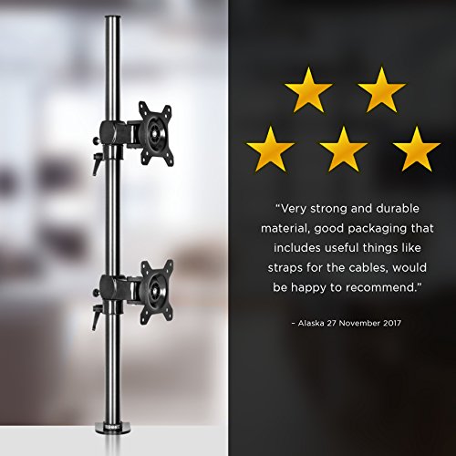 Duronic DM35V2X1 vertikale Monitor-Tischhalterung für zwei LCD /LED Computer Bildschirme / Fernsehgeräte mit Neig, Schwenk und Rotierfunktion - 8