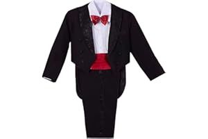 Lito Angels - Trajes y Blazers de Boda de Esmoquin para bebés y niños pequeños, Conjunto Formal de Page Boy, Conjunto de 5 Piezas con fajín o Chaleco