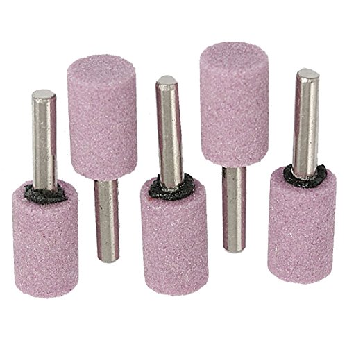 Schleifrad Schleifkopf – TOOGOO(R) 5 Stk 16 mm Durchmesser 6mm Schaft lila zylindrische Nasenform Kies Schleifstift - 3