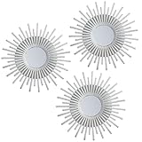 Lama Juego de Espejos de Pared, Blanco, 75x25x1.5 cm, 3 Unidades