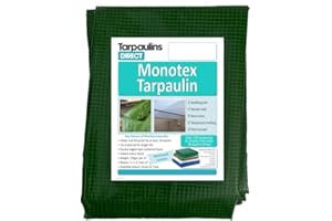 BRADSHAWS DIRECT Monotex Tarpaulin 250gsm 7.0m x 4.0m Green Heavy Duty Strong Industrial Waterproof Sheet Cover Tarp with Reinforcved Eyelets