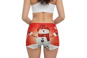 KOMONEE Christmas Booty Shorts - Women's Cute Festive Xmas Short, Comfy Fun Mid-Rise Girls Lounge PJ Bottoms, Gift Stocking Filler Size 8-12