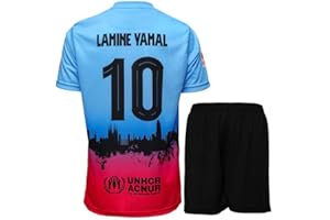 Hawkara Barcelona Yamal #10 Kinder Sonderausgabe Trikot mit Kurz, Fußball Trikot Set Jugendgrößen