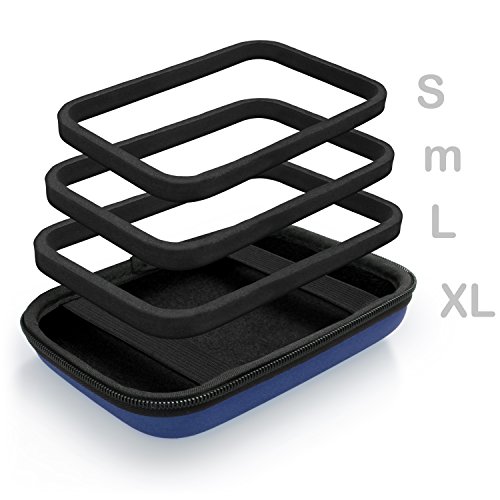igadgitz Blau EVA Hart Festplattentasche Schutzhülle für Toshiba Stor.E Aiv TV Kit, Canvio Ready, Canvio Plus, Canvio Basics, Canvio Aeromobile, Canvio Aerocast Tragbare Externe Festplatte Etui Case - 2