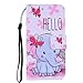 Produktbild Chreey iPhone 7 Plus/iPhone 8 Plus Hülle, PU Leder Schutzhülle mit Blauer Elefant & Schmetterling Muster Bumper Flip Wallet Case Handyhülle