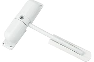 Sterling DCW207 DCW Ferme-porte à ressort avec résistance au feu de 1/2 heure - Monté en surface - Noir/Blanc - laiton poli, chrome satiné