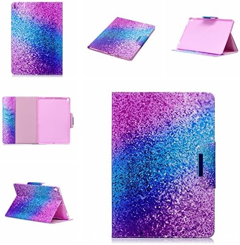 JHTC for Apple iPad Pro 10.5 inch 2017 Case with Auto Sleep &amp; Wake Function Flip Wallet Case Leather Soft Silicone Shock Proof Protective Backcover with Stand Credit Card Holder Magnetic Cover Ultra Thin Blue Purple Rainbow Sand Personalised Cute Funny Patterned Clear Design Colorful Cases Gift for girls