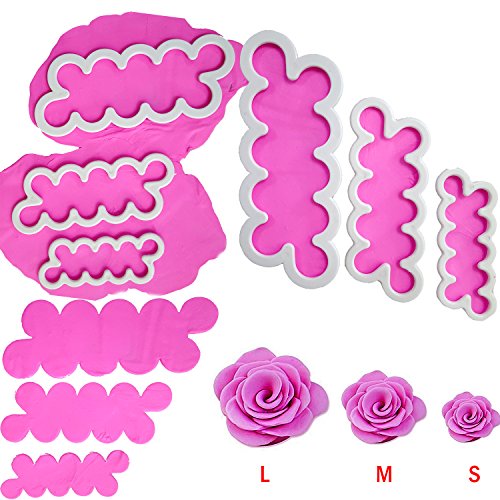 Rosen Ausstecher Weihnachten Set VALUE MAKERS 3-tlg ausstecher für Fondant inkl – the Easiest Rose Cutter Ever Blüten - 2