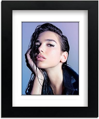 Big Art Shop - Dua Lipa - Street Art - professionally Framed art print with mount - black, 22x18-inches-56x46cm