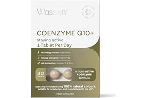 Wassen Coenzyme Q10 Supplements |30 Coenzyme Q10 Tablets | Active Coenzyme Q10 Formula |High in Zinc | Vitamins B1 & B2 For Energy Release & Fatigue Reduction | Heart Health Supplements | Q10 Coenzyme