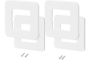 ILSALVAMURO Adattatore scatola placca da 503 a 502, placca adattatore riduttore da 503 a 502 in plastica 2 Viti incluse Supporto adattatore cassetta per termostati o altro (Mod 5 Quadrato Bianco Smussato (2 conf)