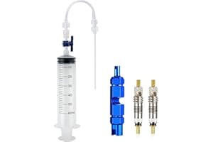 Auveach Vélos seringue 60ml pour Liquide Scellant pour Tubeless avec Outil de Suppression Valve Presta Kit Montage Tubeless