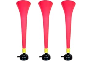 FUN FAN LINE - Pack x3 Trompettes Vuvuzela en Plastique. Accessoire pour Le Football et Les célébrations Sportives. Klaxon à air Fort pour l'animation.