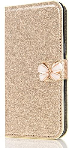 iPhone 7 Plus Leather Case,iPhone 8 Plus Flip Wallet Case,Case for iPhone 7 Plus with 5.5 inch Screen,3D Funny Cute Elegant Butterfly Bling Glitter Diamond Pattern Leather Stand Function Flip Kickstand Wallet with Card Slot Holder Protective Cover [Magnetic Closure] [Full Body protection] for Apple iPhone iPhone 7 Plus/iPhone 8 Plus 5.5