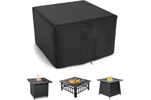 XHDZSW Housse Imperméable Brasero Gaz | Table Carrée Jardin | Terrasse (82x82x61cm, Noir)